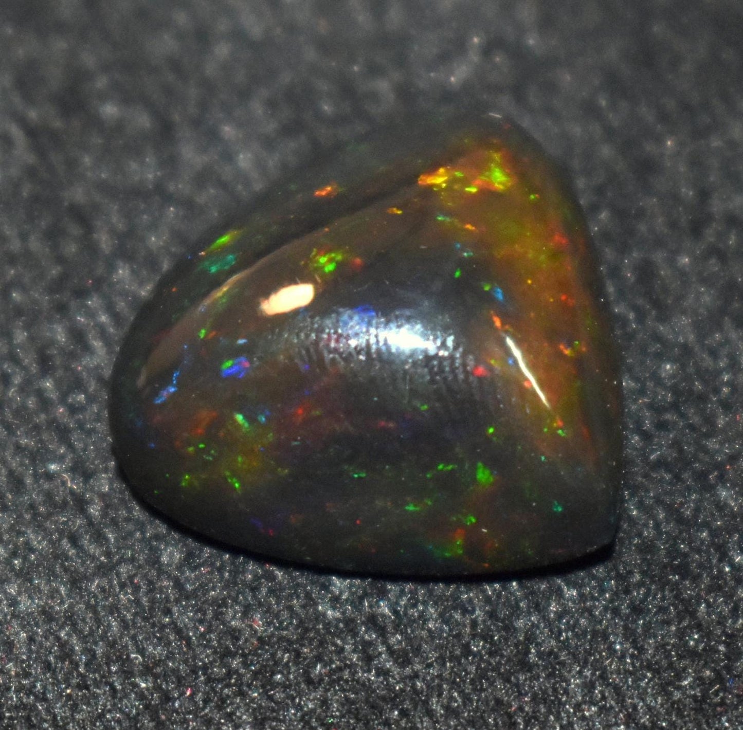 Opal, Natural Black Ethiopian Opal, Heart Shape Welo Fire Cabochon Loose Gemstone, 15.40 Carat, Size-20x21x9.5mm, For Jewelry Making,