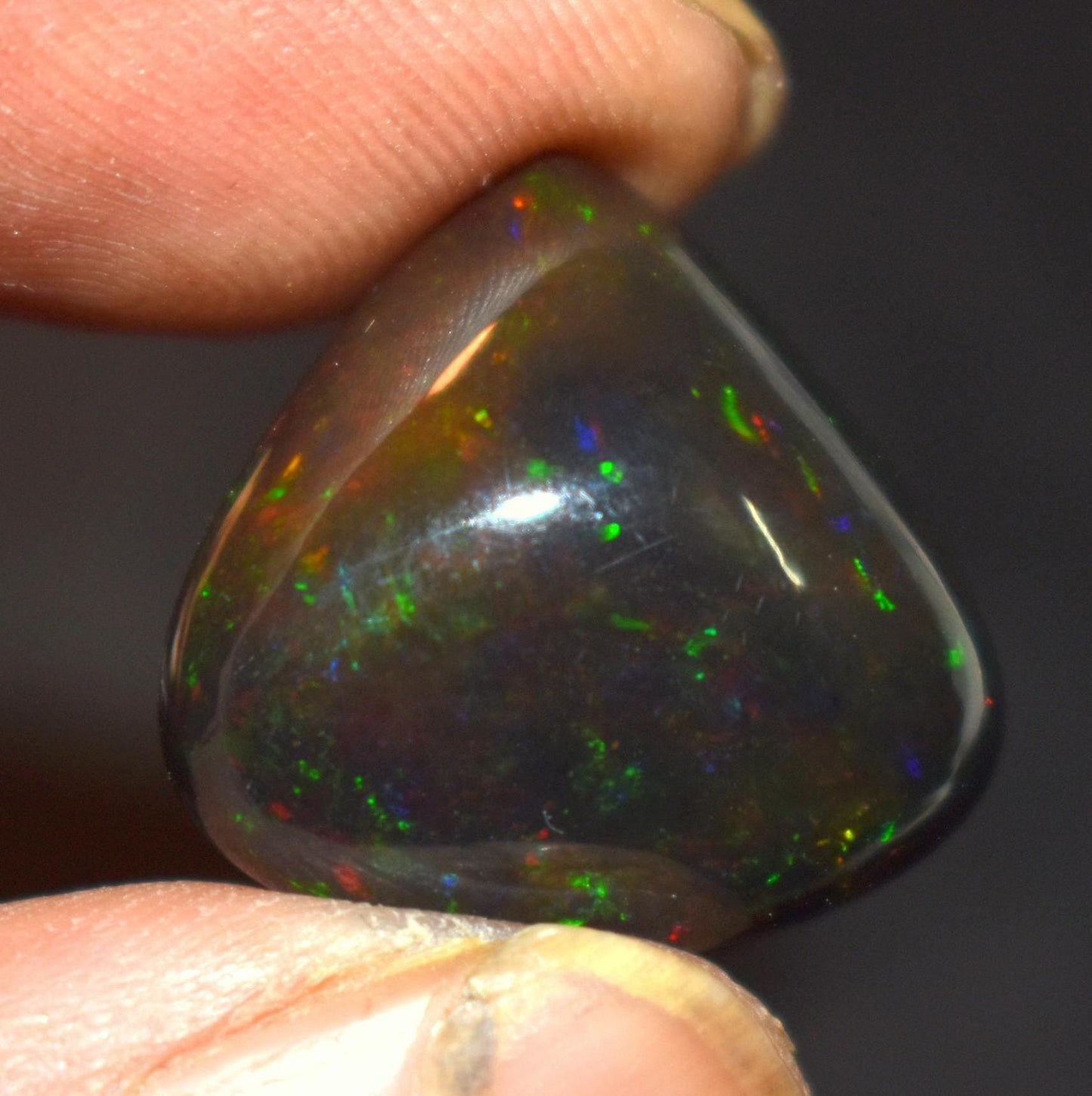 Opal, Natural Black Ethiopian Opal, Heart Shape Welo Fire Cabochon Loose Gemstone, 15.40 Carat, Size-20x21x9.5mm, For Jewelry Making,