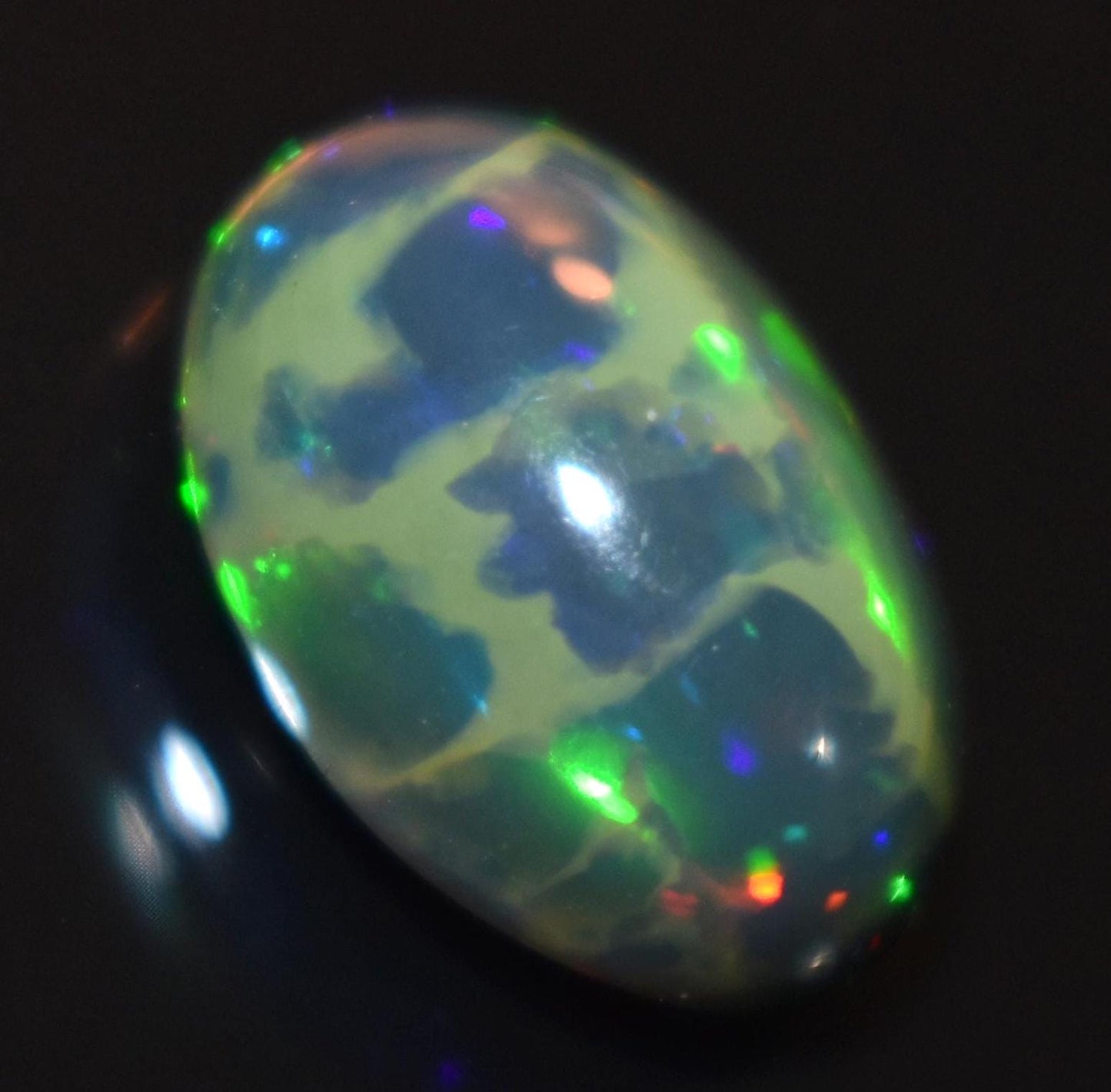 Opal, Natural Black Ethiopian Opal, Oval Welo Fire Cabochon Loose Gemstone, 3.75 Carat, Size-9x13x6.5mm, For Jewelry Making,