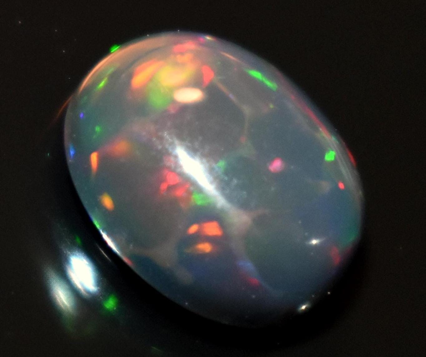 Opal, Natural Black Ethiopian Opal, Oval Welo Fire Cabochon Loose Gemstone, 1.90 Carat, Size-8x10x4.5mm, For Jewelry Making,