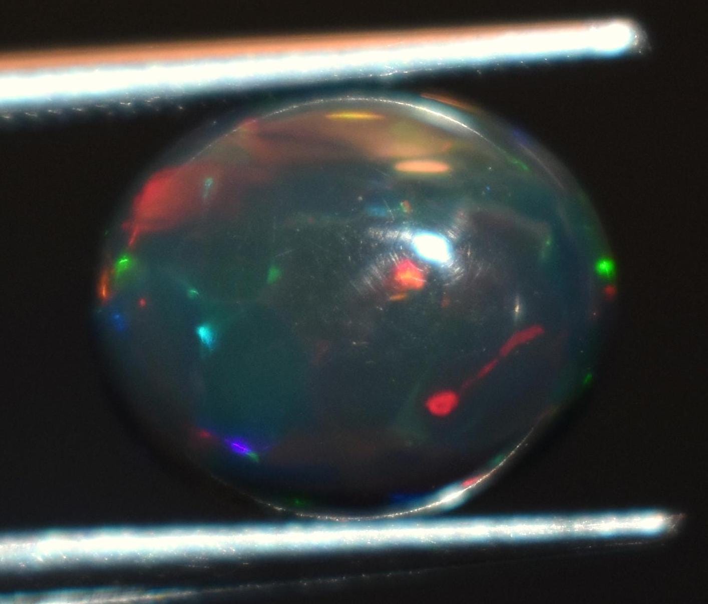 Opal, Natural Black Ethiopian Opal, Oval Welo Fire Cabochon Loose Gemstone, 1.90 Carat, Size-8x10x4.5mm, For Jewelry Making,