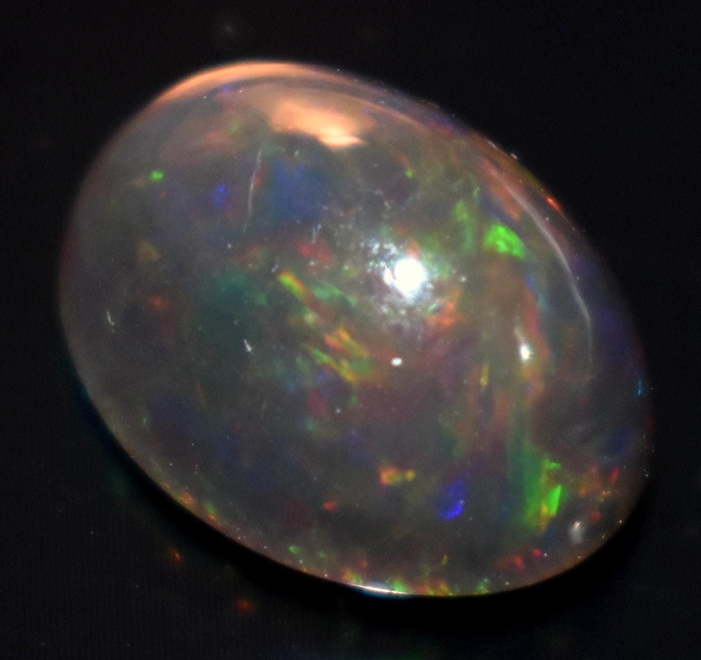 Opal, Natural Black Ethiopian Opal, Oval Welo Fire Cabochon Loose Gemstone, 4.15 Carat, Size-9.5x12.5x7mm, For Jewelry Making,