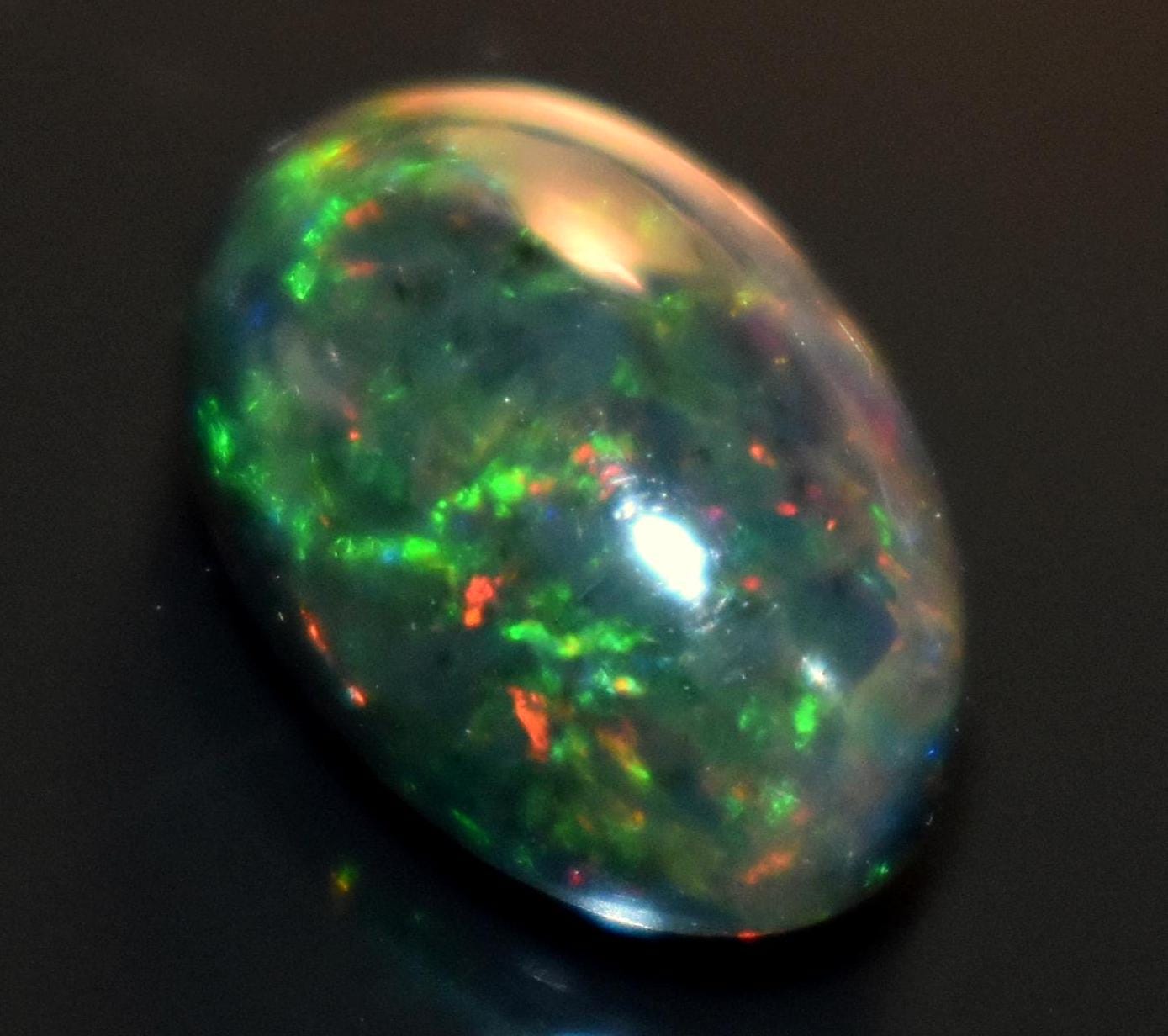 Opal, Natural Black Ethiopian Opal, Oval Welo Fire Cabochon Loose Gemstone, 2.30 Carat, Size-7.5x12x5.5mm, For Jewelry Making,