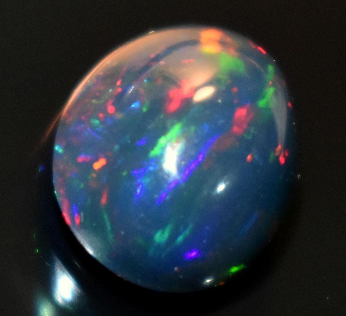 Opal, Natural Black Ethiopian Opal, Oval Welo Fire Cabochon Loose Gemstone, 1.80 Carat, Size-8x10x5mm, For Jewelry Making,