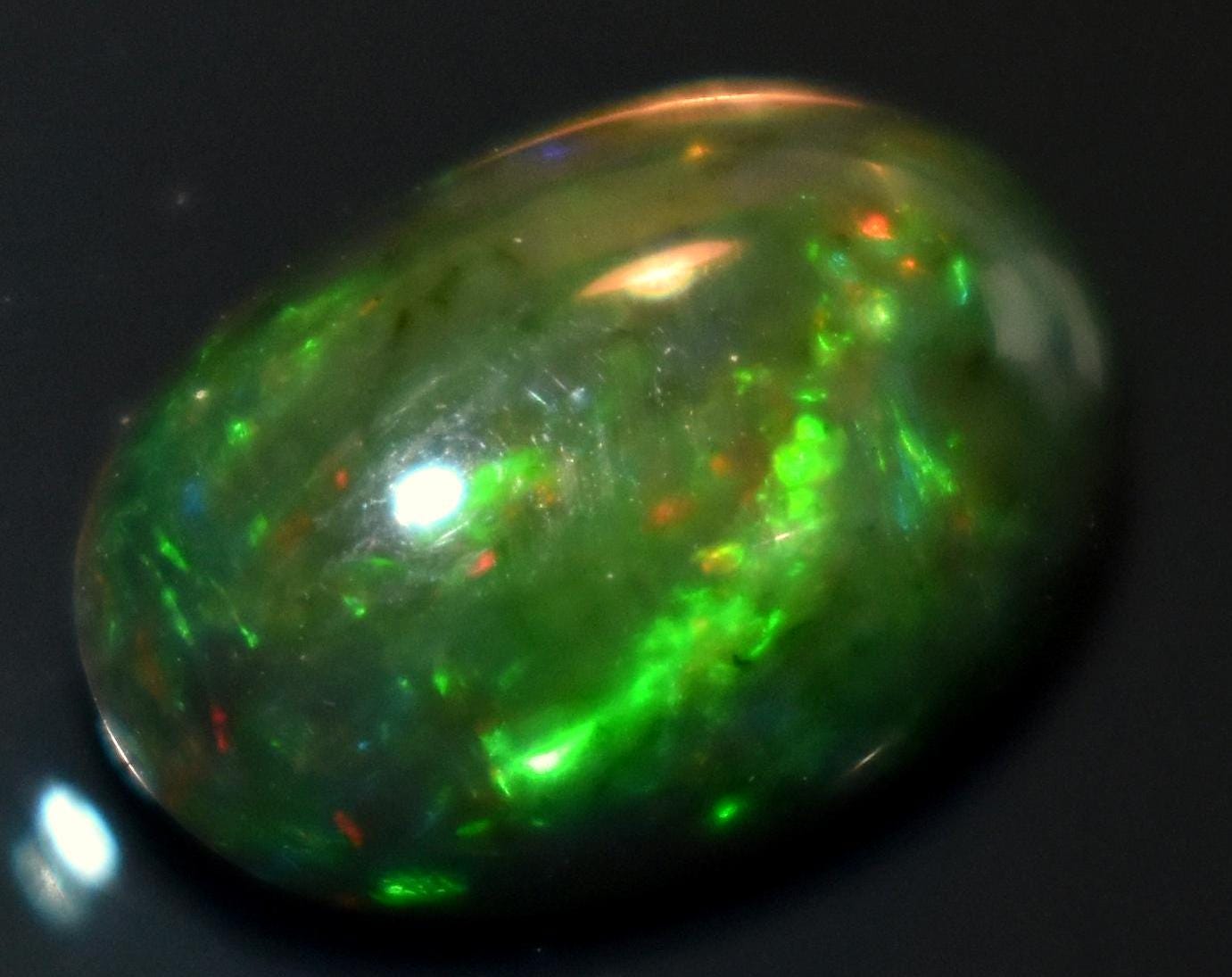 Opal, Natural Black Ethiopian Opal, Oval Welo Fire Cabochon Loose Gemstone, 2.20 Carat, Size-8x12x4.5mm, For Jewelry Making,