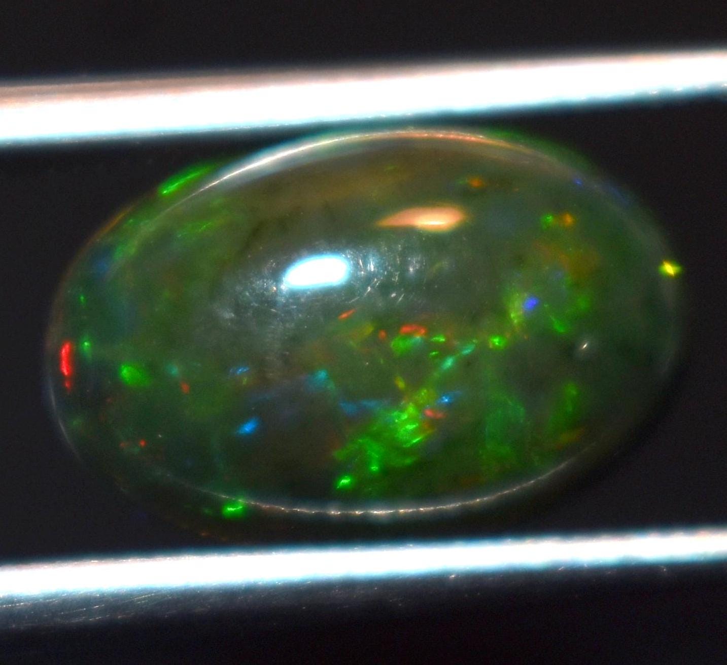 Opal, Natural Black Ethiopian Opal, Oval Welo Fire Cabochon Loose Gemstone, 2.20 Carat, Size-8x12x4.5mm, For Jewelry Making,