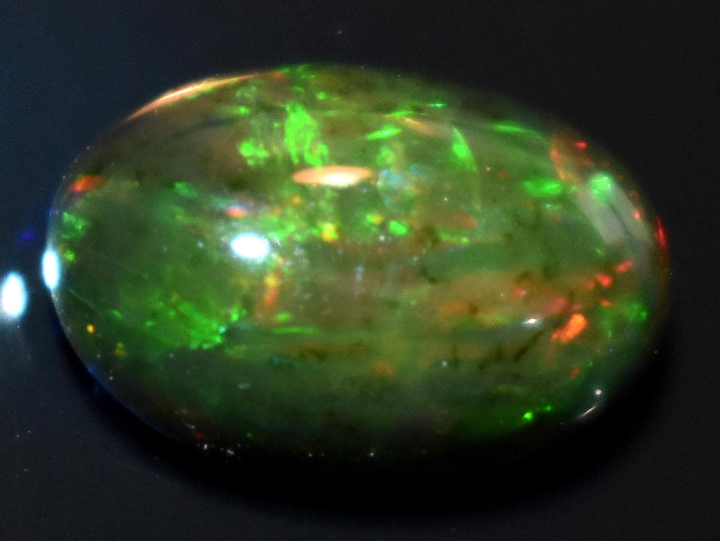 Opal, Natural Black Ethiopian Opal, Oval Welo Fire Cabochon Loose Gemstone, 2.20 Carat, Size-8x12x4.5mm, For Jewelry Making,