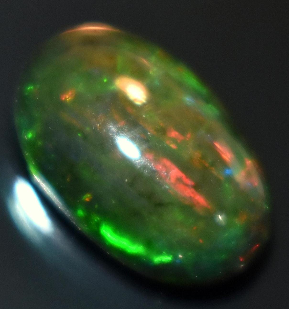 Opal, Natural Black Ethiopian Opal, Oval Welo Fire Cabochon Loose Gemstone, 2.20 Carat, Size-8x12x4.5mm, For Jewelry Making,