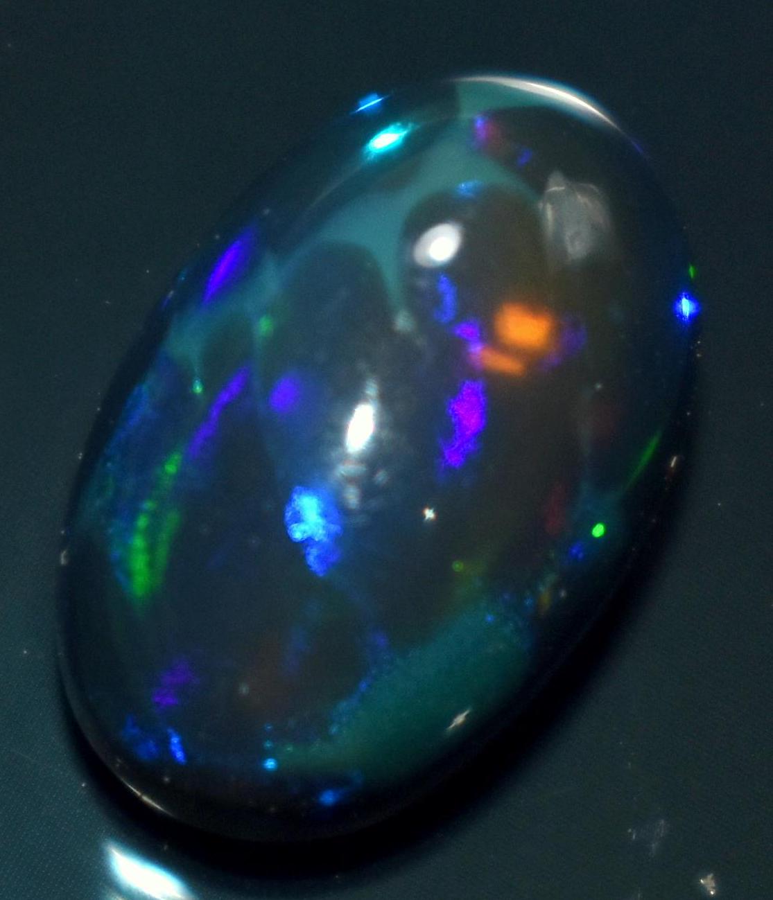 Opal, Natural Black Ethiopian Opal, Oval Welo Fire Cabochon Loose Gemstone, 3.15 Carat, Size-7.5x12x6.5mm, For Jewelry Making,