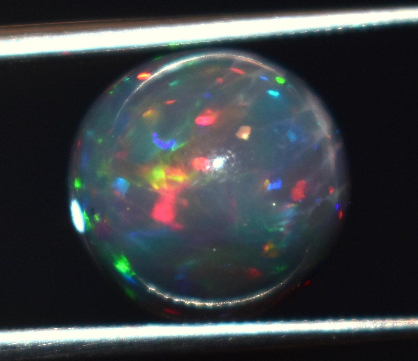 Opal, Natural Black Ethiopian Opal, Round Welo Fire Cabochon Loose Gemstone, 3.35 Carat, Size-10.5x10.5x6.5mm, For Jewelry Making,