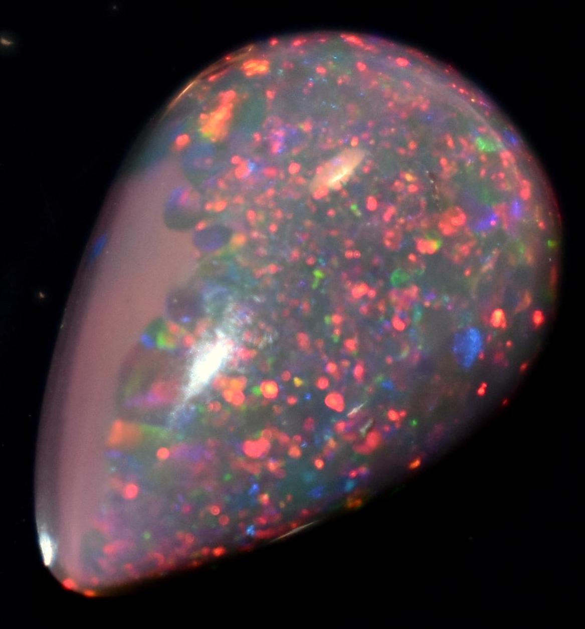 Opal, Natural Black Ethiopian Opal, Pear Welo Fire Cabochon Loose Gemstone, 3.30 Carat, Size-9x13x6mm, For Jewelry Making,