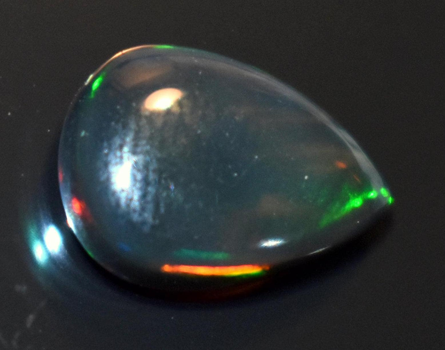 Opal, Natural Black Ethiopian Opal, Pear Welo Fire Cabochon Loose Gemstone, 2.20 Carat, Size-9x12.5x4mm, For Jewelry Making,