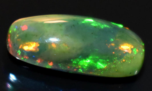 Opal, Natural Black Ethiopian Opal, Octagon Welo Fire Cabochon Loose Gemstone, 2.50 Carat, Size-6.5x14.5x5mm, For Jewelry Making,