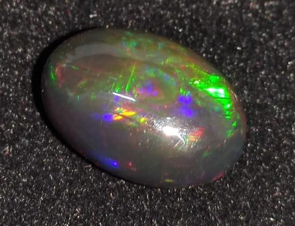 Opal, Natural Black Ethiopian Opal, Oval Welo Fire Cabochon Loose Gemstone, 5.40 Carat, Size-11.5x16x6.5mm, For Jewelry Making,