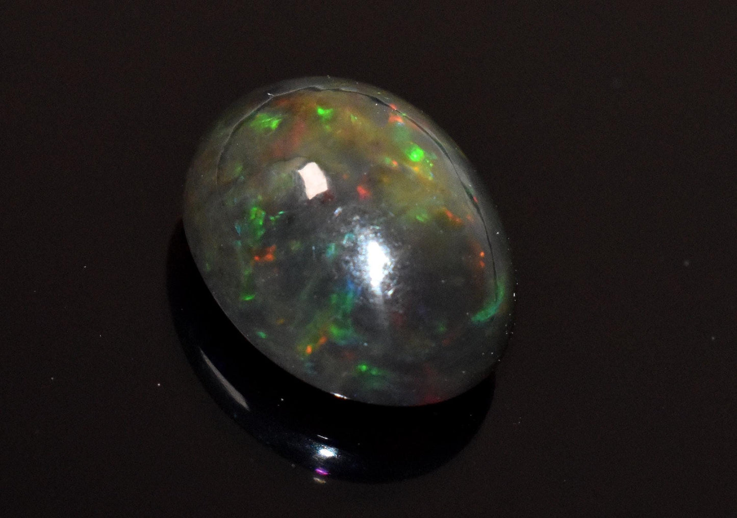 Opal, Natural Black Ethiopian Opal, Oval Welo Fire Cabochon Loose Gemstone, 4.55 Crt, Size-11x14x7mm, For Jewelry Making, Gift For Her,