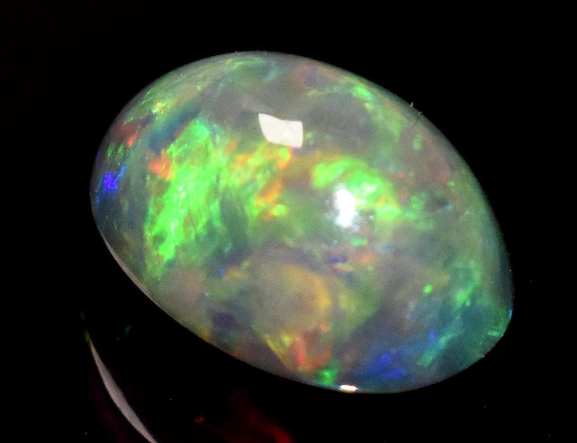 Genuine & Natural Black Ethiopian Opal, Oval Welo Fire Cabochon Loose Gemstone, 2.65 Crt, Size-8x11.5x6.5mm, For Jewelry Making,