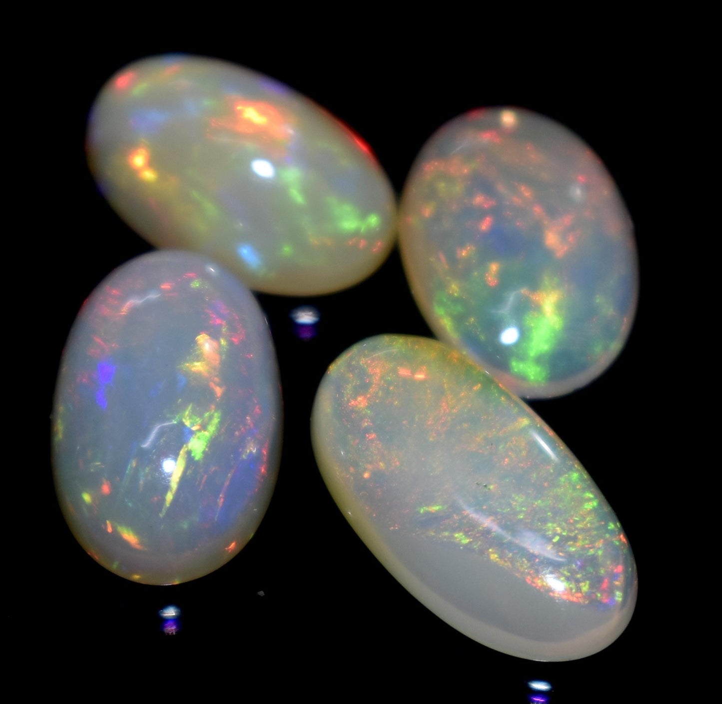 Opal, 100% Natural Ethiopian Opal, Oval Welo Fire Cabochon Gemstone Lot, 10.60 Carat, Size-15x8x4mm To 13x9x3mm, For Jewelry Making, PC-4