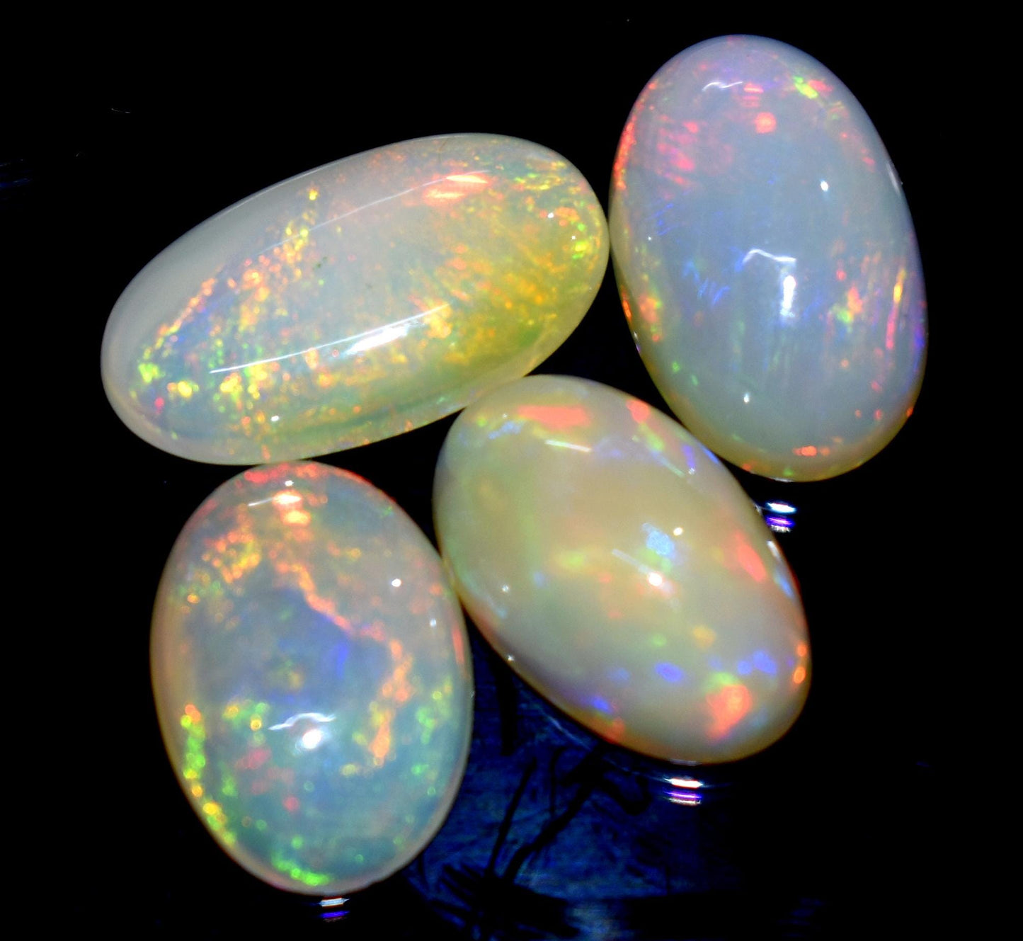 Opal, 100% Natural Ethiopian Opal, Oval Welo Fire Cabochon Gemstone Lot, 10.60 Carat, Size-15x8x4mm To 13x9x3mm, For Jewelry Making, PC-4