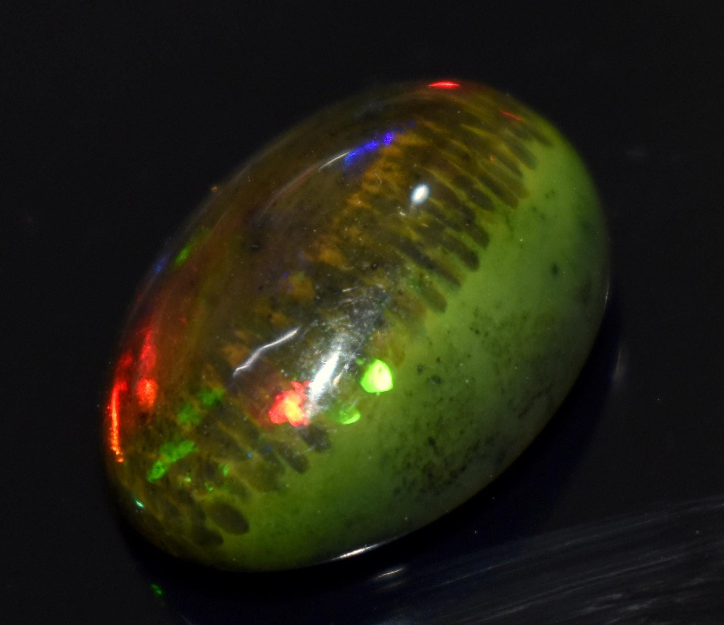 Opal, Natural Black Ethiopian Opal, Oval Welo Fire Cabochon Loose Gemstone, 7.15 Carat, Size-13x17x7mm, For Jewelry Making, PC-1