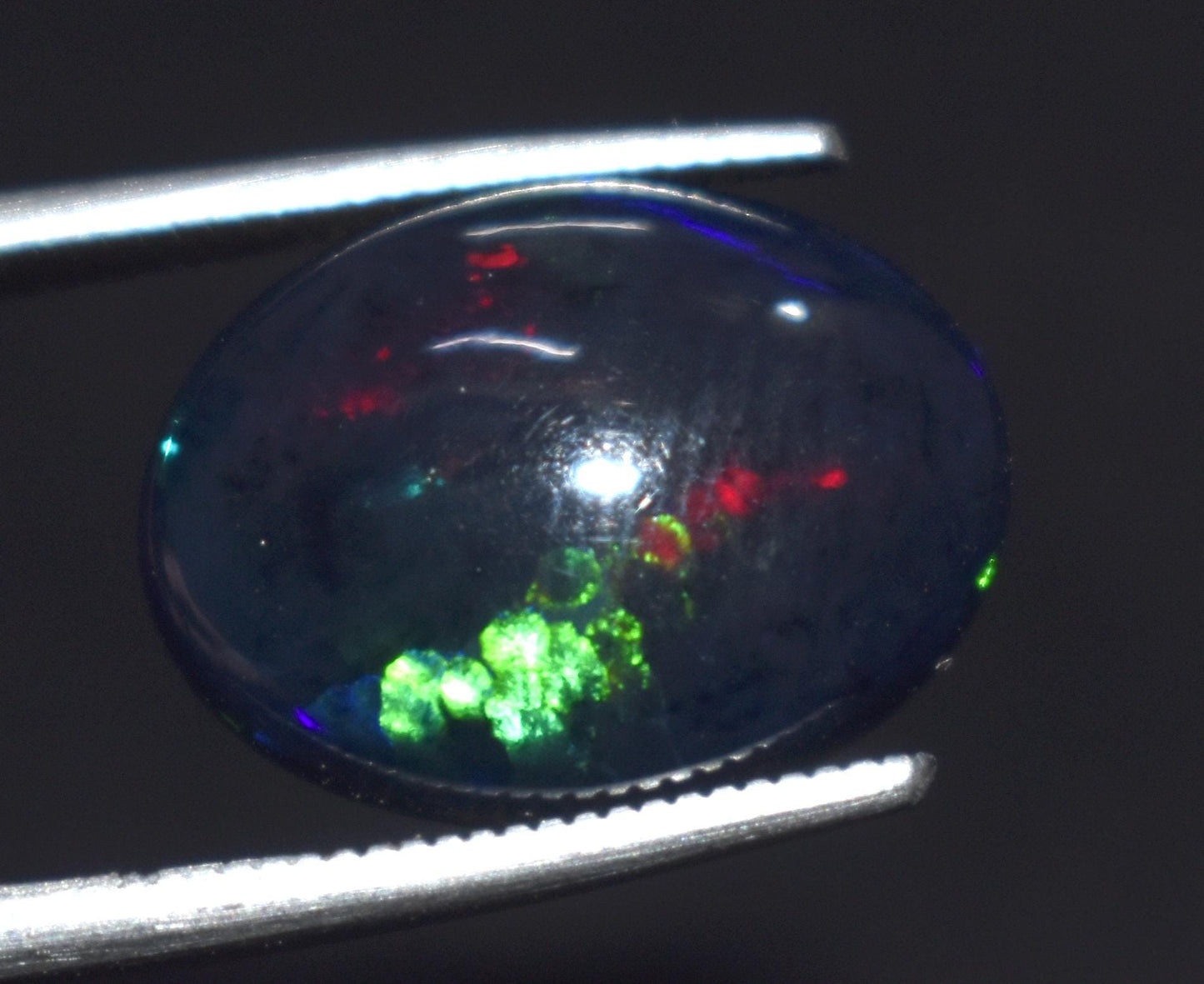 Opal, Natural Black Opal, Oval Welo Fire Cabochon Loose Gemstone, 3.55 Carat, Size-11.5X15X5mm, For Jewelry Making, PC-1