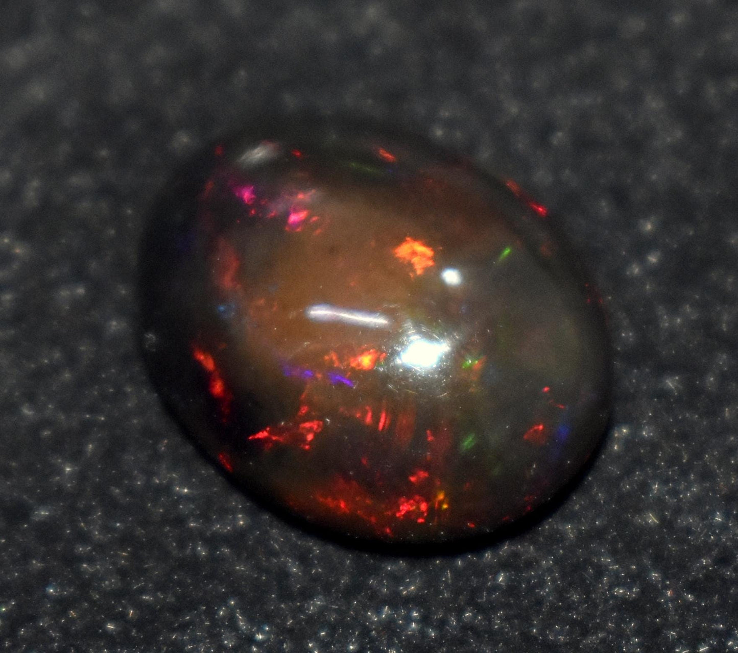 Genuine & 100% Natural Black Opal, Oval Welo Fire, Cabochon Loose Gemstone, 7.00 Carat, Size-13x17x7mm, For Jewelry Making, Gift For Her,