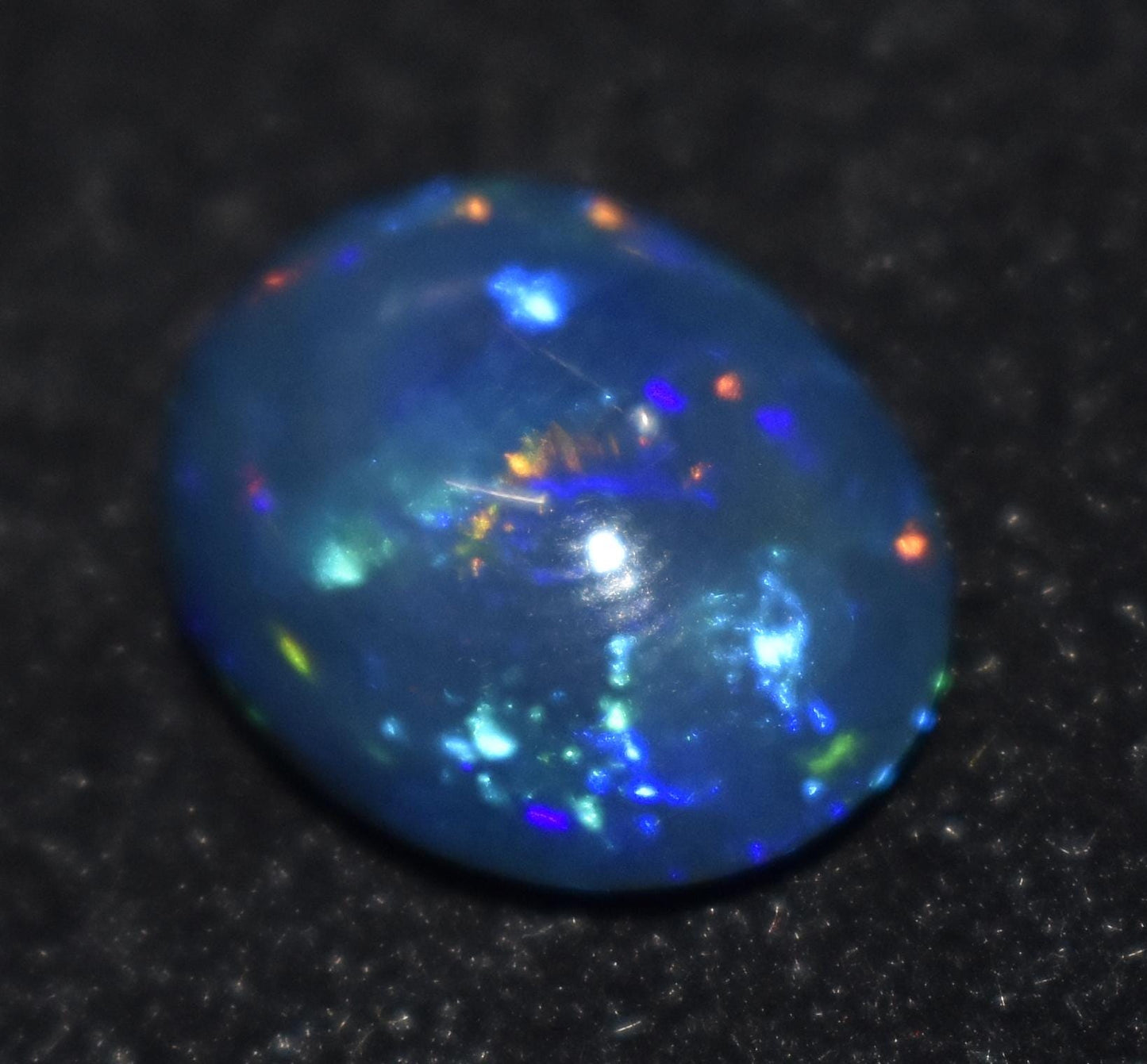 100% Natural Black Opal, Oval Welo Fire, Cabochon Loose Gemstone, 5.30 Carat, Size-12x14.5x6.5mm, For Jewelry Making, Gift For Her,