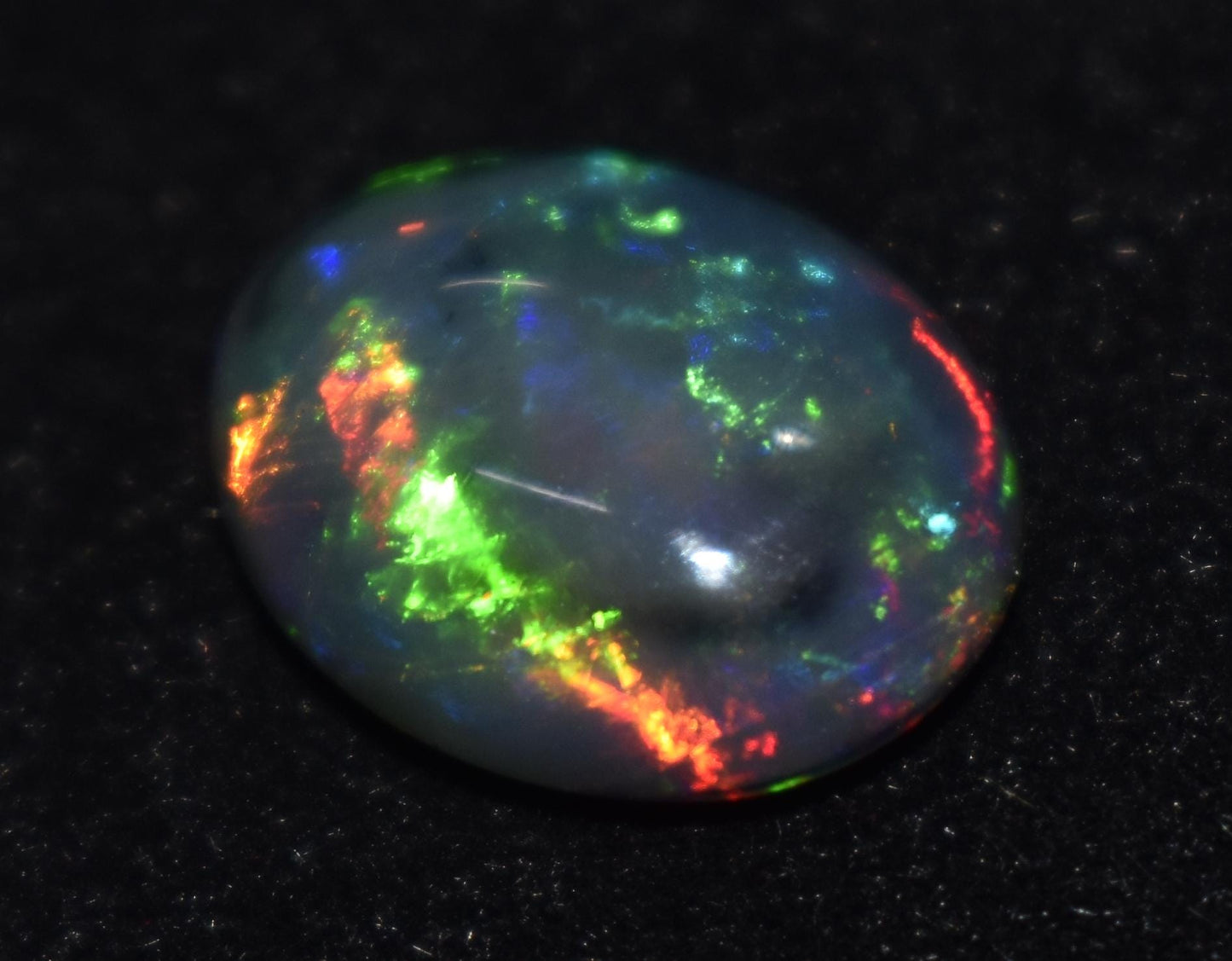 Genuine & 100% Natural Black Opal, Oval Welo Fire, Cabochon Loose Gemstone, 3.40 Ct, Size-13X10X5mm, For Jewelry Making, Gift For Her,