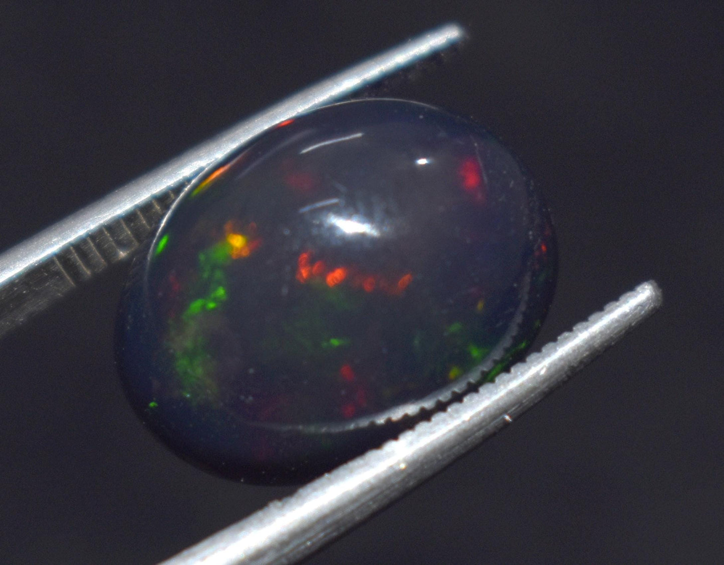 100% Natural Black Opal, Oval Welo Fire, Cabochon Loose Gemstone, 4.10 Ct, Size-9.5x14.5x5mm, For Jewelry Making, Gift For Her,