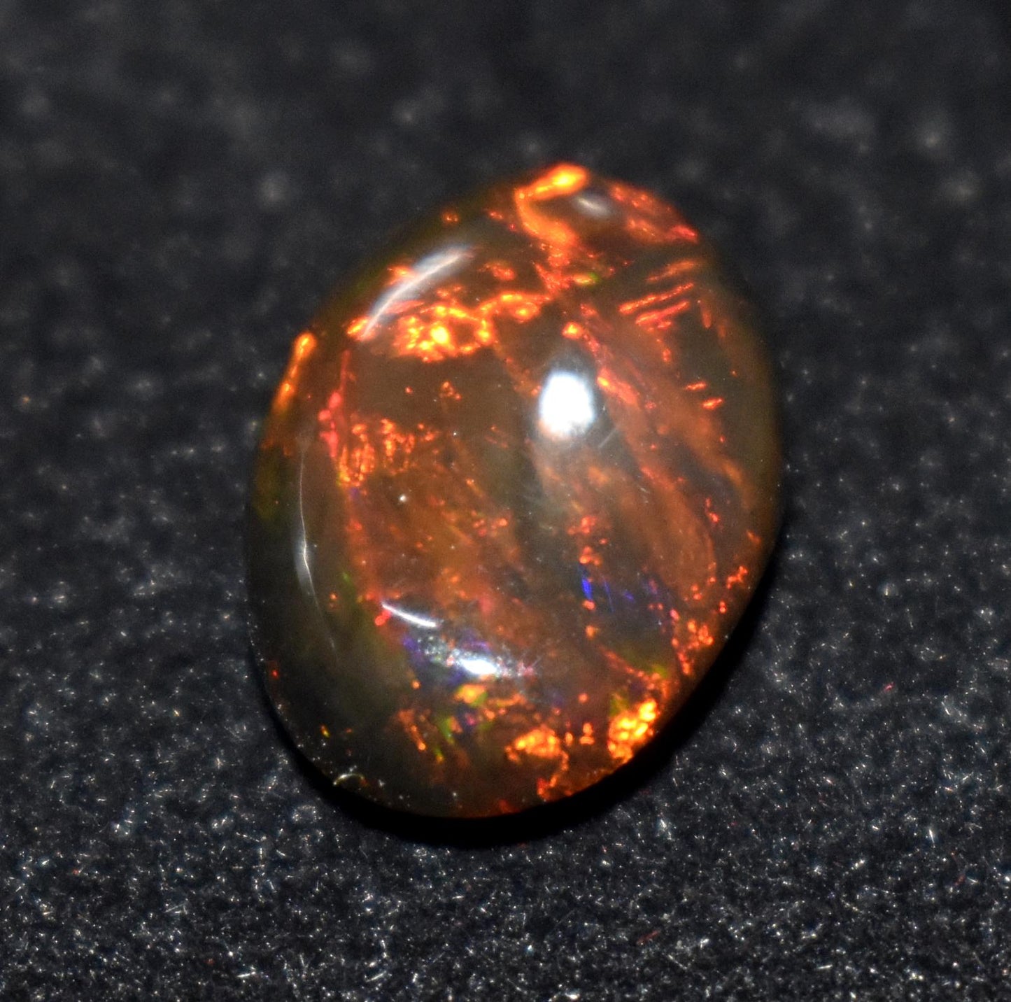 100% Natural Black Opal, Oval Welo Fire, Cabochon Loose Gemstone, 4.75 Ct, Size-11x15x6mm, For Jewelry Making, Gift For Her,