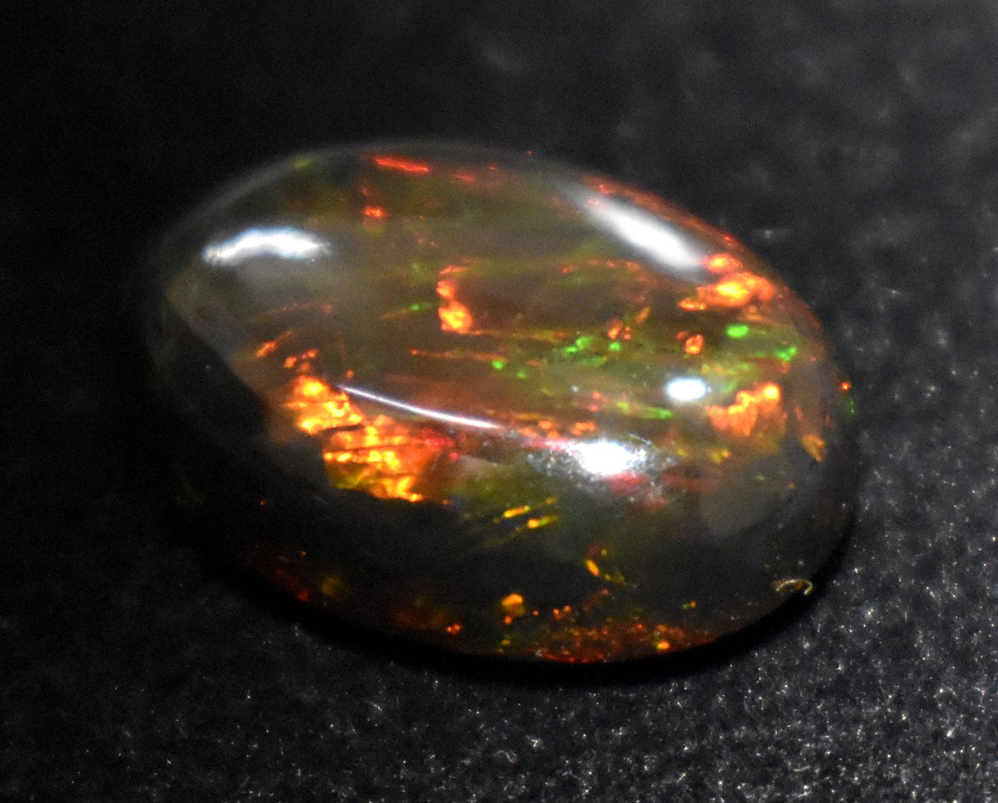 100% Natural Black Opal, Oval Welo Fire, Cabochon Loose Gemstone, 4.75 Ct, Size-11x15x6mm, For Jewelry Making, Gift For Her,