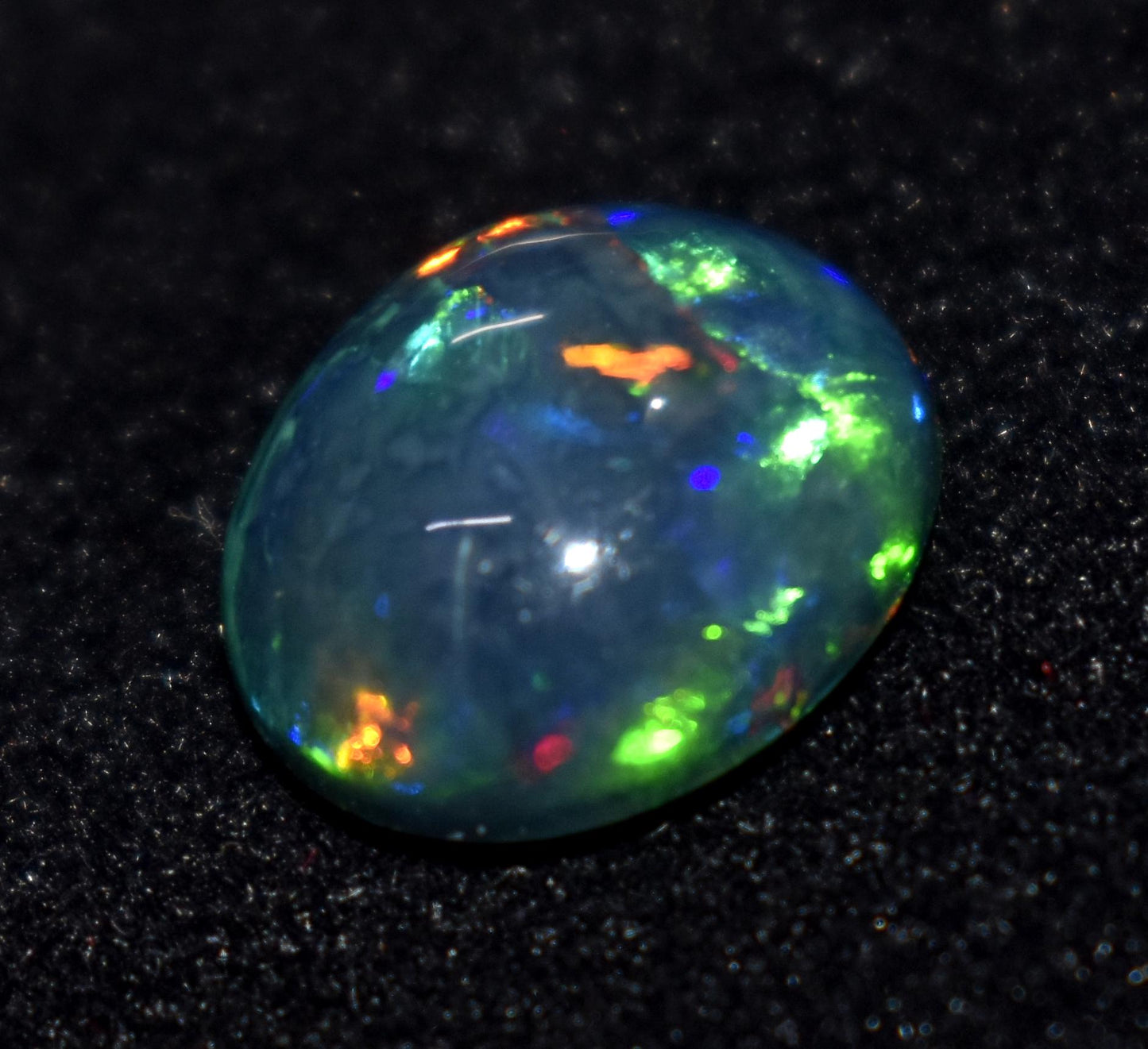 Opal, 100% Natural Black Opal, Oval Welo Fire, Cabochon Loose Gemstone, 2.90 Ct, Size-11x12.5x5mm, For Jewelry Making, Gift For Her,