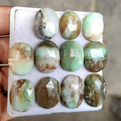 Peru Opal, Natural Peruvian Opal, Oval Rose Cut Free Forms Gemstone Lot, 108.50 Carat, Size-20x15x5.5mm To 18x14x5mm, For Jewelry Making,