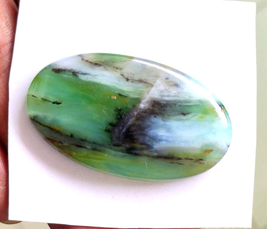 Peru Opal, Natural Peruvian Opal, Oval Cabochon Loose Gemstone, 47.00 Carat, Size-41x23x7mm, For Jewelry Making, Gift For Her, Pieces-1