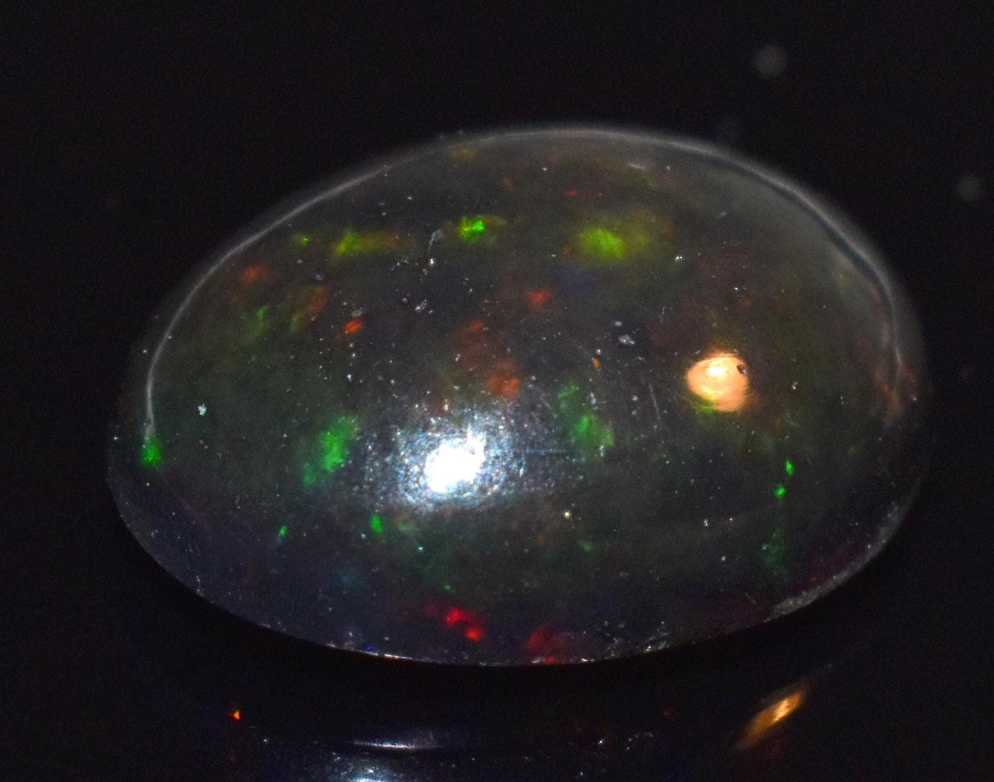 Natural Black Opal, Ethiopian Welo Fire Opal, Oval Cabochon Loose Gemstone, 3.80 Carat, Size-10x14x5.5mm, For Jewelry Making,