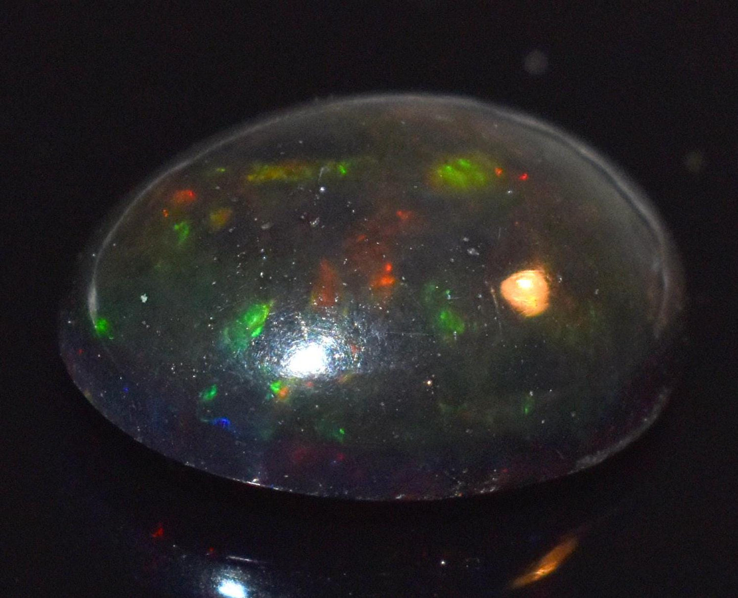 Natural Black Opal, Ethiopian Welo Fire Opal, Oval Cabochon Loose Gemstone, 3.80 Carat, Size-10x14x5.5mm, For Jewelry Making,