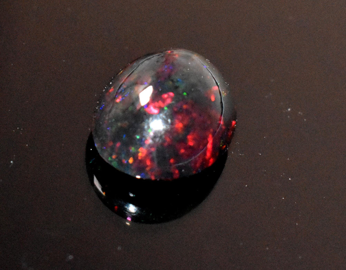 Opal, Natural Black Opal, Ethiopian Welo Fire Opal, Oval Cabochon Loose Gemstone, 2.90 Carat, Size-9.5x12x6mm, For Jewelry Making,