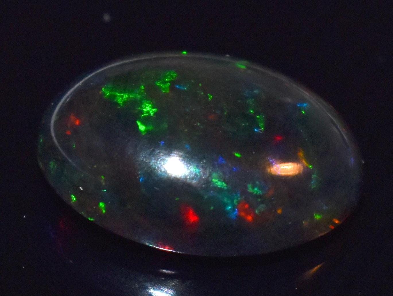 100% Natural Black Opal, Ethiopian Welo Fire Opal, Oval Cabochon Loose Gemstone, 2.25 Carat, Size-9.5x12x4.5mm, For Jewelry Making,