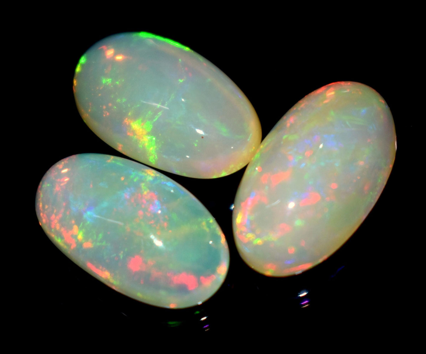 Opal, Natural Ethiopian Opal, Oval Welo Fire Cabochon Gemstone Lot, 10.40 Carat, Size-8x15x5.5mm To 8.5x15x5.5mm, For Jewelry Making,