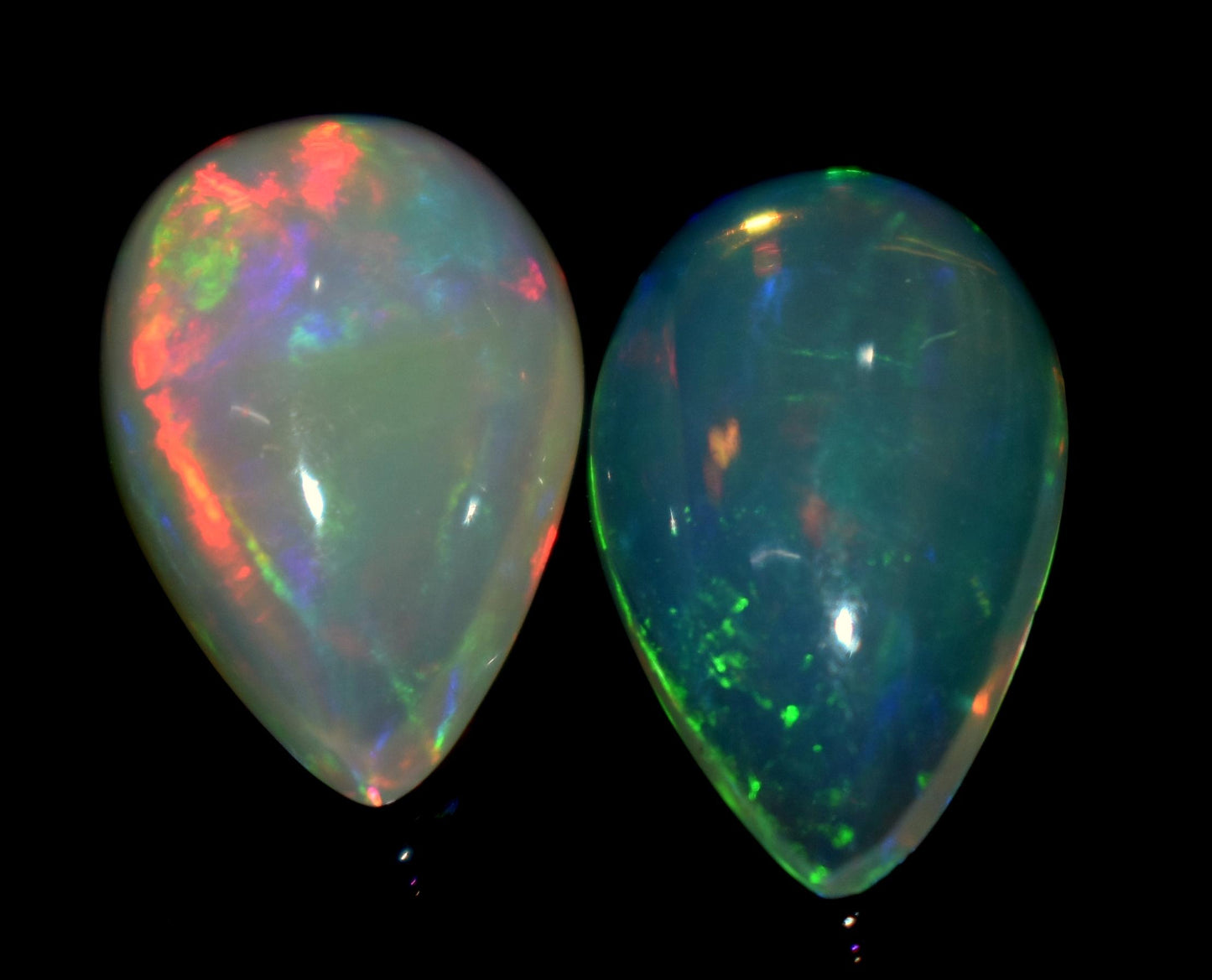 Genuine & 100% Natural Ethiopian Opal, Pear Welo Fire Cabochon Gemstone, 6.70 Ct, Size-9.5x15x6mm To 9.5x15.5x4.5mm, For Jewelry Making,