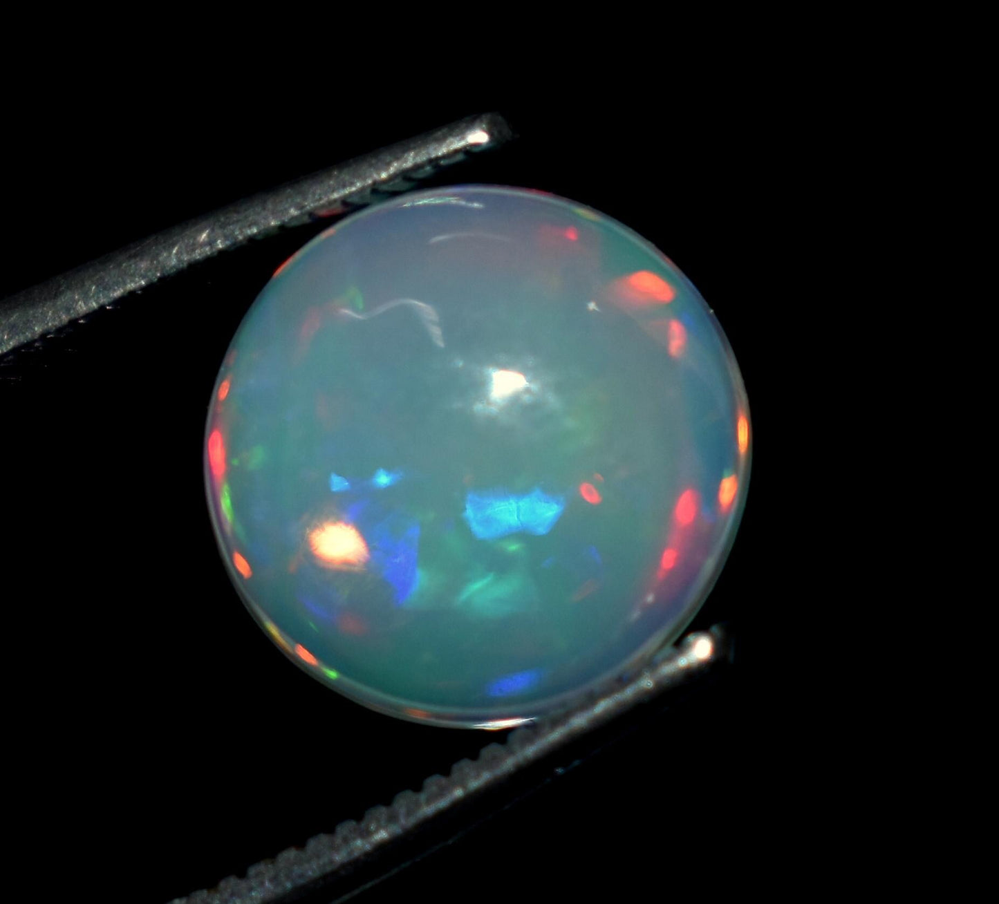 Genuine & 100% Natural Ethiopian Opal, Round Welo Fire Cabochon Loose Gemstone, 1.40 Carat, Size-10x10x3.5mm, For Jewelry Making, Piece-1