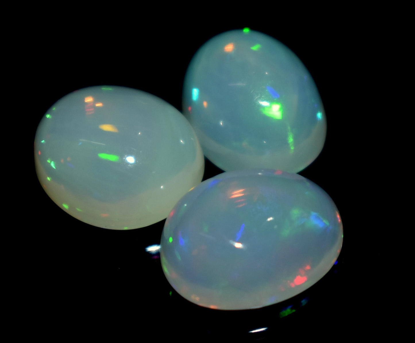 100% Natural Ethiopian Opal, Oval Welo Fire Cabochon Gemstone Lot, 7.80 Carat, Size-9x11.5x6mm To 9.5x11.5x5mm, For Jewelry Making, Piece-3