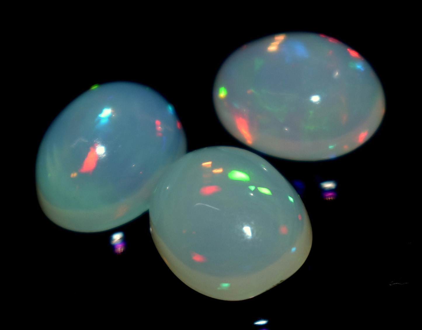 100% Natural Ethiopian Opal, Oval Welo Fire Cabochon Gemstone Lot, 7.80 Carat, Size-9x11.5x6mm To 9.5x11.5x5mm, For Jewelry Making, Piece-3