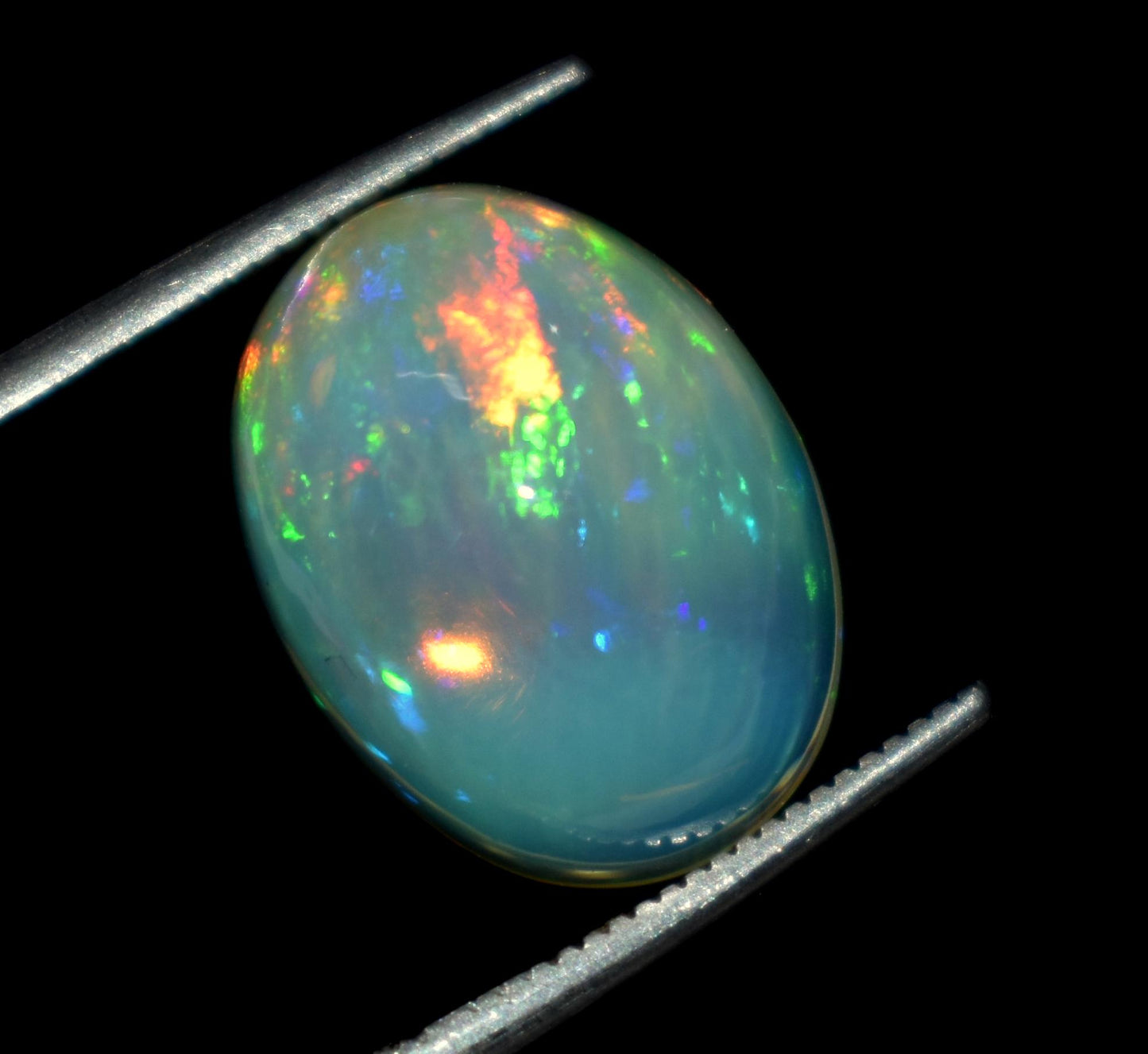 AAA+ Top Grade, Natural Ethiopian Opal, Oval Welo Fire Cabochon Loose Gemstone, 5.70 Carat, Size-11x15x7mm, For Jewelry Making, Piece-1