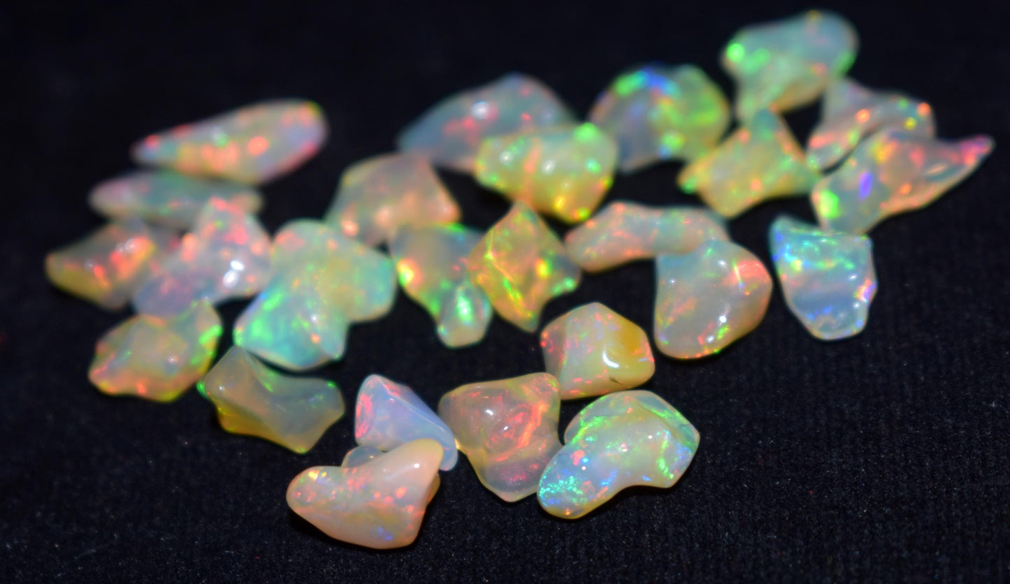 Opal, 100% Natural Ethiopian Opal Rough, Welo Fire Polish Rough, 33.00 Carat, Size-6x9.5x6mm To 9x12.5x6mm, Gift For Her, Pieces-25