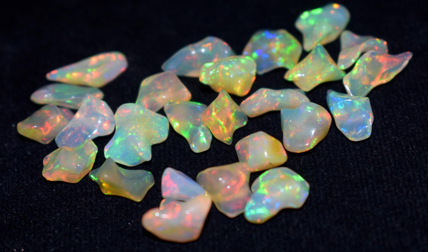 Opal, 100% Natural Ethiopian Opal Rough, Welo Fire Polish Rough, 33.00 Carat, Size-6x9.5x6mm To 9x12.5x6mm, Gift For Her, Pieces-25