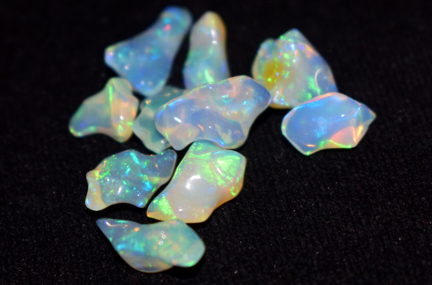 Raw Opal, 100% Natural Ethiopian Opal Rough, Welo Fire Polish Rough, 17.60 Carat, Size-9x7.5x4.5mm To 13.5x3.5x6mm, Gift For Her, Pieces-10