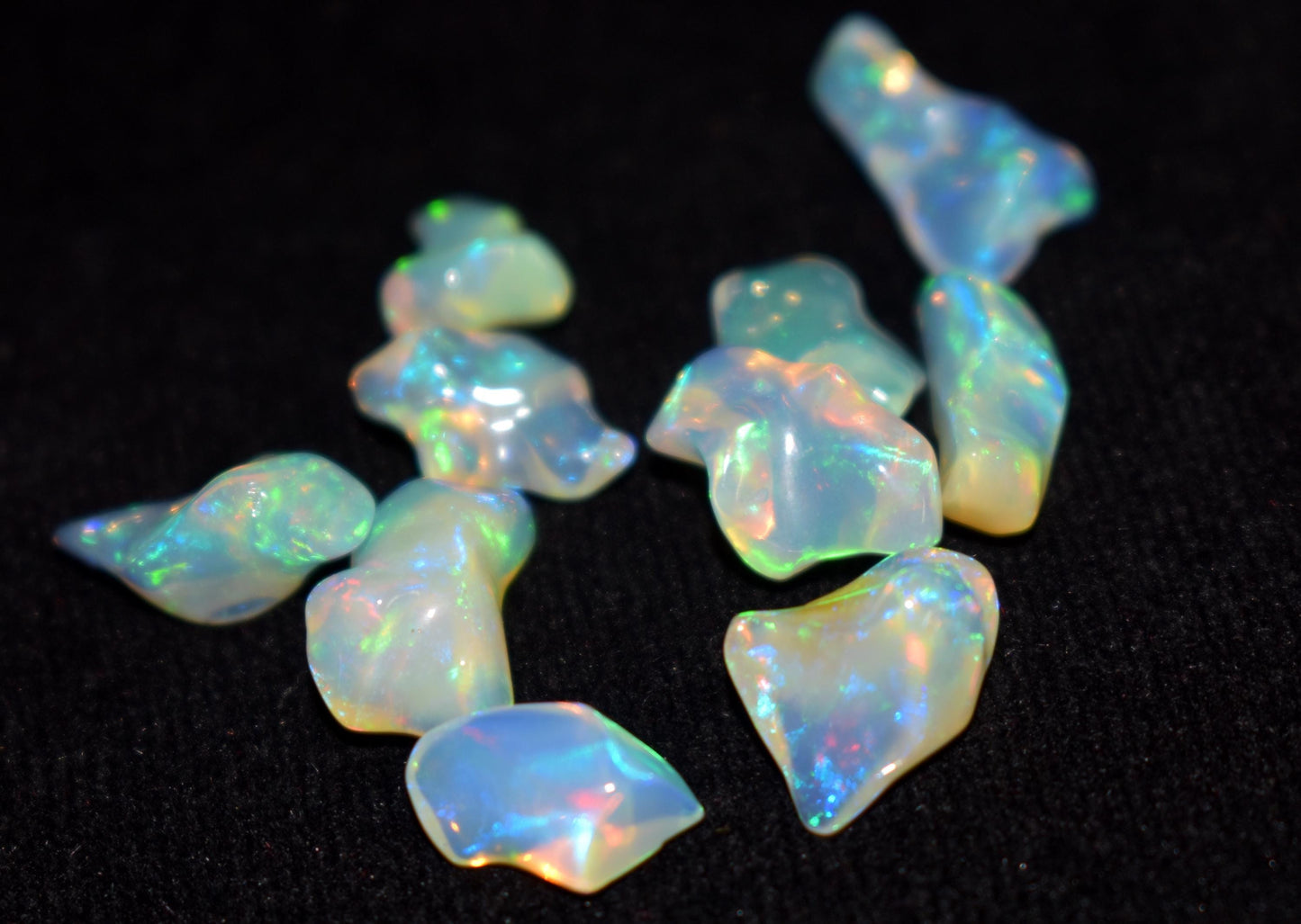 Raw Opal, 100% Natural Ethiopian Opal Rough, Welo Fire Polish Rough, 17.60 Carat, Size-9x7.5x4.5mm To 13.5x3.5x6mm, Gift For Her, Pieces-10