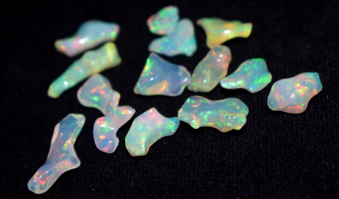 Natural Ethiopian Opal|| Welo Fire Freeform Opal Gemstone Lot|| Opal Polish Rough Stone|| 19.40 Ct|| Size-6.5x7.5x3.5mm - 9.5x15x5mm||