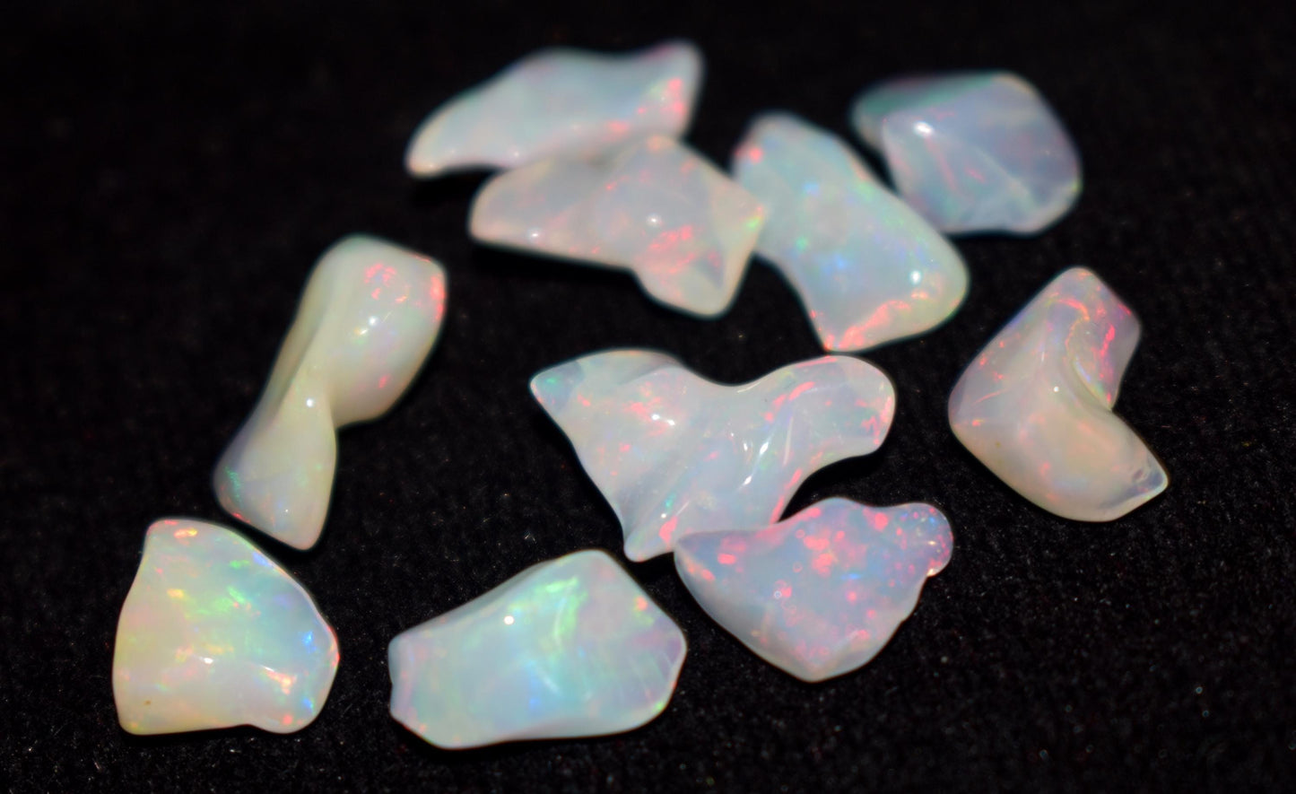 Opal|| Natural Ethiopian Opal|| Welo Fire Freeform Opal Gemstone Lot|| Opal Polish Rough Stone|| 12.70Ct|| Size-7x10.5x5mm To 7x13x5mm||