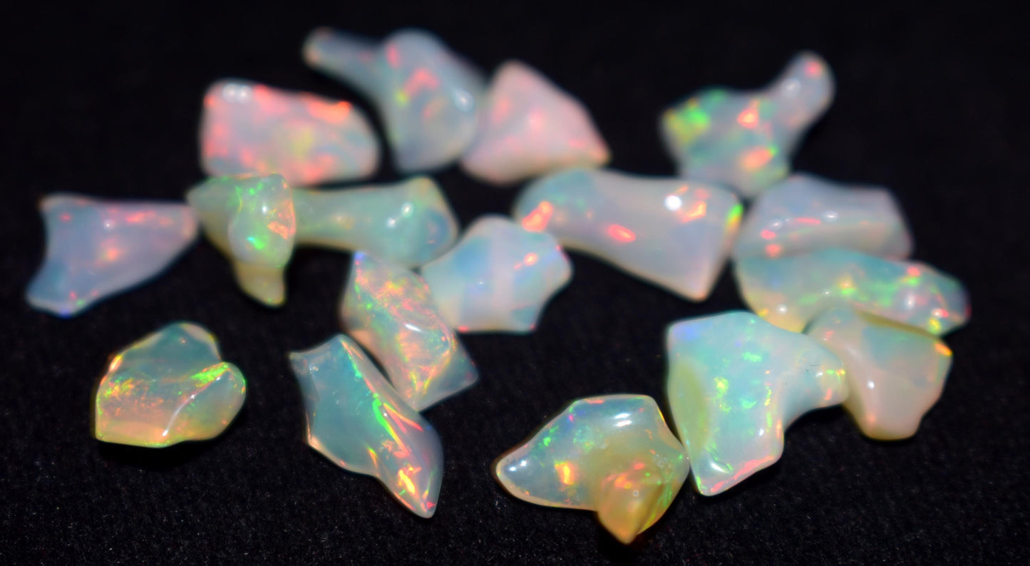 Natural Ethiopian Opal|| Welo Fire Freeform Opal Gemstone Lot|| Opal Polish Rough Stone|| 23.00 Ct|| Size-6x8.5x4mm To 6x13x5.5mm||